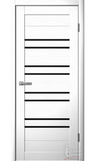 Полотно дверное LASTELLA 282 ПВХ макиато ЧЕРНОЕ стекло